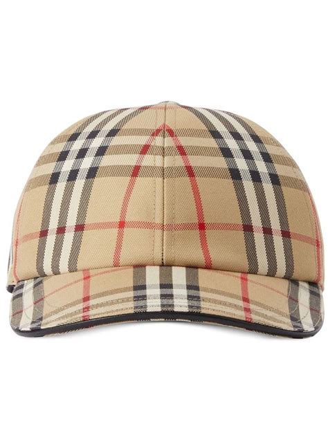 cappello baseball motivo vintage burberry|Check Cotton Baseball Cap in Stone .